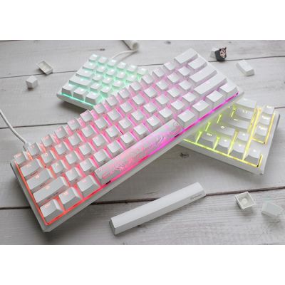 10. Ducky One 3 Mini Pure White klawiatura Gaming USB Niemiecki Biały