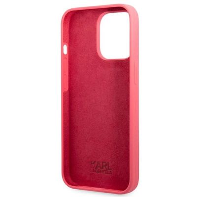 7. Etui Karl Lagerfeld Silicone Plaque na iPhone 13 Pro Max - fuksjowy