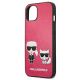 6. Etui Karl Lagerfeld Ikonik Karl&Choupette na iPhone 13 mini - fuksjowe