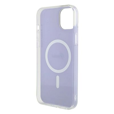 7. Etui Guess IML Iridescent MagSafe do iPhone 15 Plus - fioletowe
