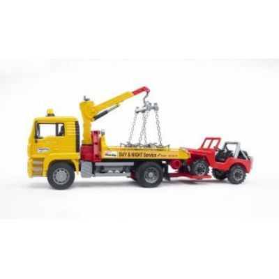 7. BRUDER MAN TGA Breakdown truck with cross country vehicle