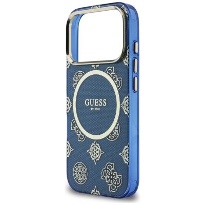 6. Etui Guess IML Peony Dot MagSafe na iPhone 17 Pro - niebieskie