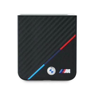 5. Etui BMW Carbon Tricolor na Samsung Galaxy Z Flip 6 - czarne