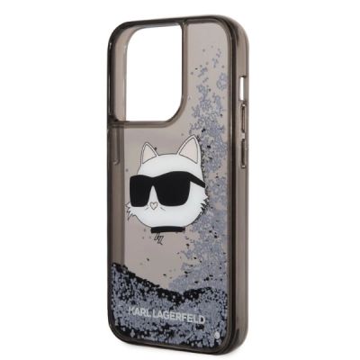6. Etui Karl Lagerfeld Glitter Choupette Head na iPhone 14 Pro - czarne