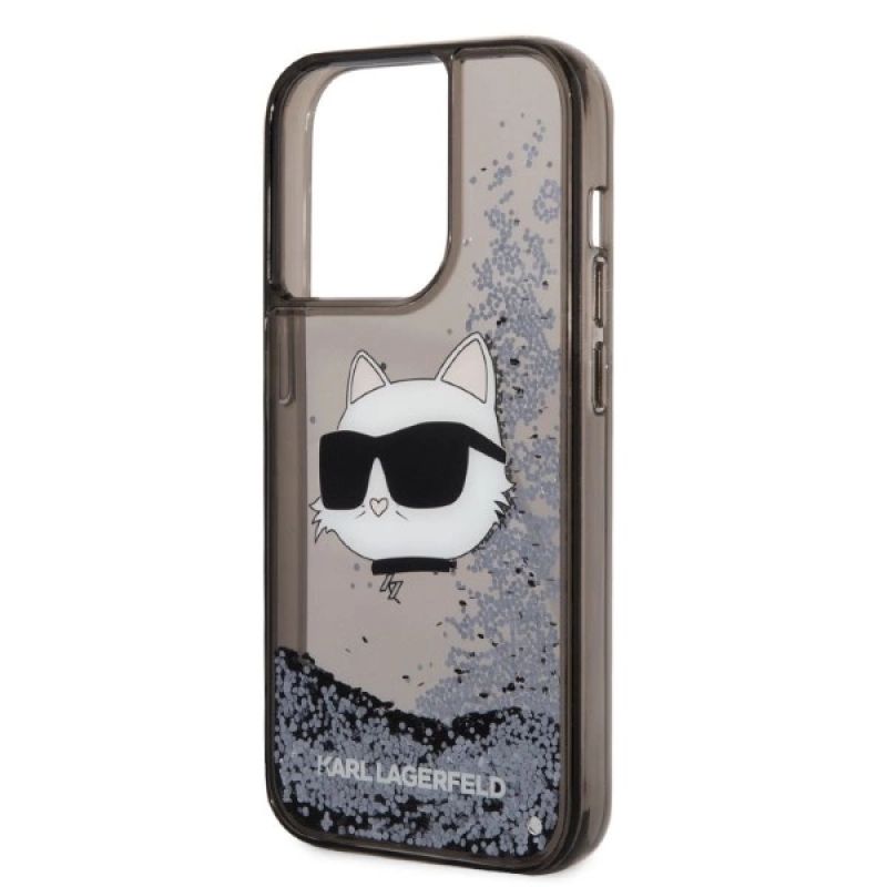 6. Etui Karl Lagerfeld Glitter Choupette Head na iPhone 14 Pro - czarne