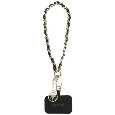 2. Pasek Guess Saffiano Chain 4G Charm - czarny