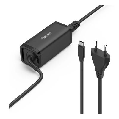Hama 00200023 adapter zasilający/ inwentor Wewnętrzna 65 W Czarny