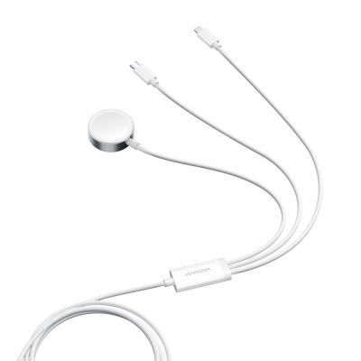 3. Kabel 3 w 1 Joyroom S-IW008 magnetyczna ładowarka USB-A - Lightning/USB-C 1.2m - biały