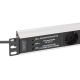 4. Listwa zasilająca PDU Rack 19" zab. przeciwprzepięciowe+filtr EMI/RFI, 7 gniazd Schuko CEE 7/3 (45°), kabel 2m wtyk Unischuko CEE 7/7, 16A, aluminiowa