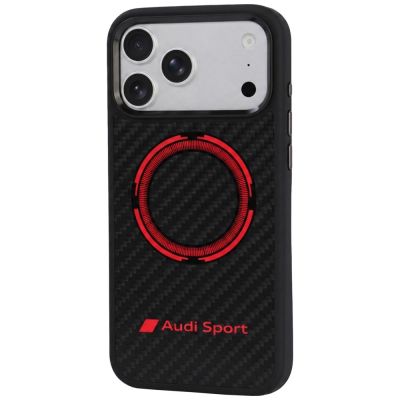 2. Etui Audi RSQ Carbon Fiber Sport Red Circle MagSafe na iPhone 18 Pro Max / 17 Pro Max - czarne