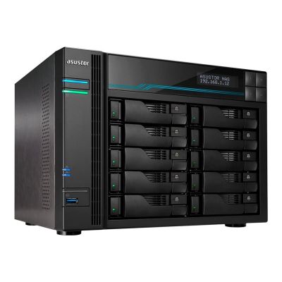 13. NAS Asustor AS6510T;  LOCKERSTOR 10, 10x (3.5" SATA HDD/ 2.5" SSD), Intel ATOM C3538, 8GB DDR4 SODIMM (max. 64GB), 2x 10GbE, 2x 5GbE, 2x M.2 2280 NVMe PCIe 3.0, 2x USB 3.2