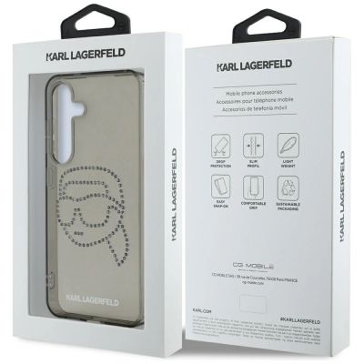 8. Etui Karl Lagerfeld Rhinestones Karl Head Logo Samsung Galaxy S25 czarny