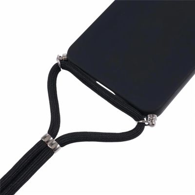 4. Etui na Samsung Galaxy A17 5G / A17 4G z wyściółką z włókna i paskiem crossbody - czarne