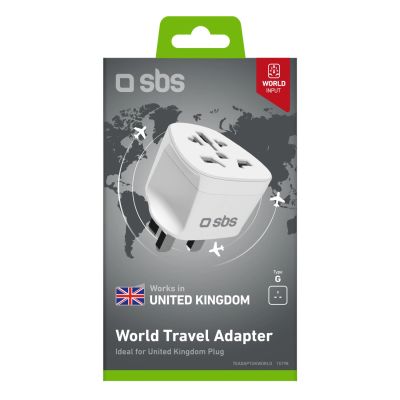 2. Adapter podróżny SBS UK - uniwersalny - biały