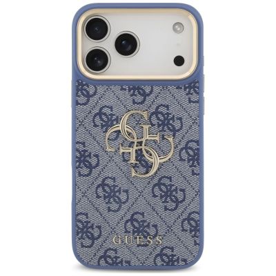 3. Etui Guess 4G Big 4G Classic Logo Big Strap Metal Buttons na iPhone 18 Pro Max / 17 Pro Max - niebieskie