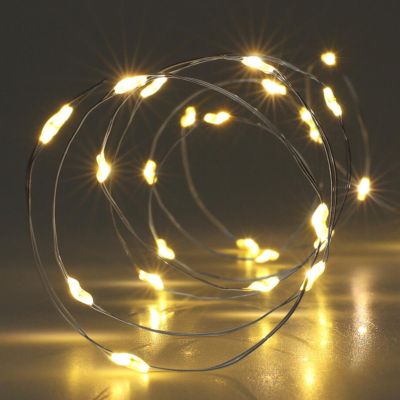 LAMPKI DRUCIKI NA BATERIE GIRLANDA 100 LED CIEPŁY BIAŁY TIMER