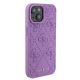 4. Etui Guess Leather 4G Stamped do iPhone 15 - fioletowe