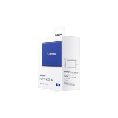 8. Dysk zewnętrzny SSD Samsung T7 (1TB; USB 3.2; niebieski; MU-PC1T0H/WW)