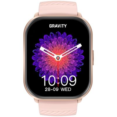 7. Smartwatch Gravity Różowy Pasek + Bransoleta GT43-1