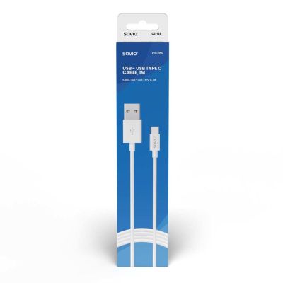 2. Kabel SAVIO CL-125 (USB typu C - USB 2.0 typu A ; 1m; kolor biały)