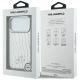 8. Etui Karl Lagerfeld Croco KL Script Logo MagSafe na iPhone 17 Pro Max - srebrne