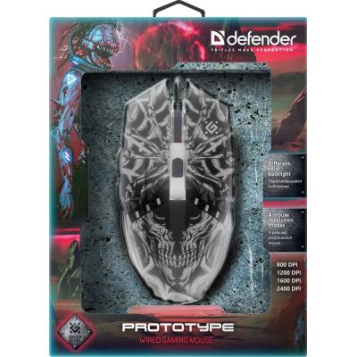 5. DEFENDER MYSZ PRZEWODOWA PROTOTYPE GM-670L OPTIC 800/1200/1600/2400 DPI 6P 52670