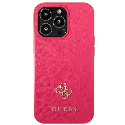 3. Etui Guess Saffiano 4G Small Metal Logo na iPhone 13 Pro / 13 - różowe