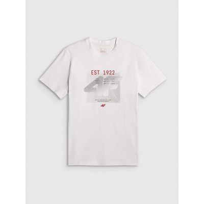6. T-shirt regular z nadrukiem męski 4F 4FRSS26TTSHM4039-10S