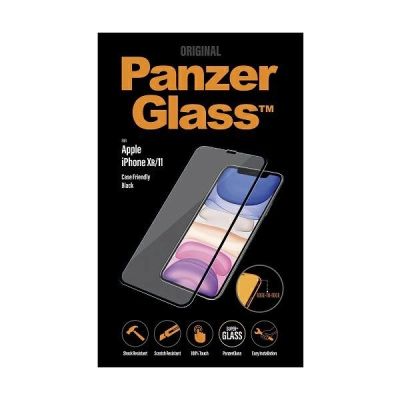 4. Szkło hartowane PanzerGlass E2E Super+ na iPhone XR / 11 - z czarną ramką