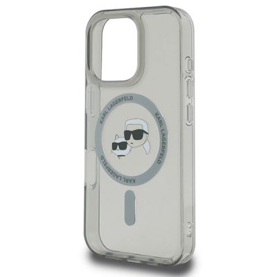6. Etui Karl Lagerfeld IML Metal Karl&Choupette Head MagSafe na iPhone 16 Pro - czarne
