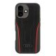 Etui Audi Genuine Leather z MagSafe na iPhone 16 6.1" - czarno-czerwone