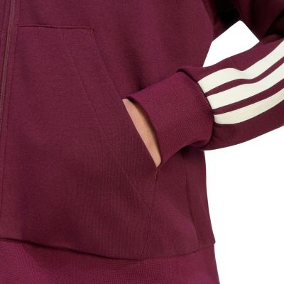 5. Bluza damska adidas Essentials 3-Stripes Full-Zip bordowa KX0785