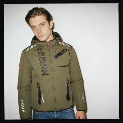 7. Kurtka Softshell Geographical Norway Royaute DB 068 M WY1997H/GN-Kaki / Black