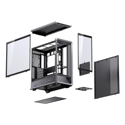 14. Jonsbo D401 PC-Gehäuse, Midi Tower, ATX, Tempered Glass - schwarz