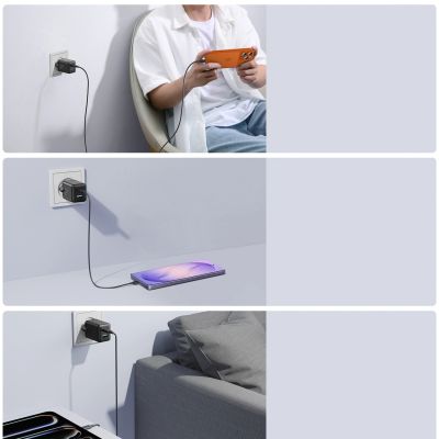 10. Ładowarka sieciowa Joyroom JR-TG8 GaN 45W USB-C + USB-A - czarna