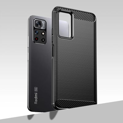 5. Carbon Case elastyczne etui pokrowiec Xiaomi Redmi Note 11 czarny