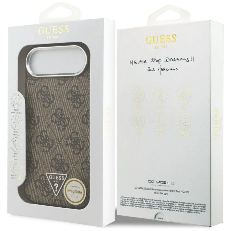 8. Etui Guess 4G Triangle Logo MagSafe na iPhone Air - brązowe