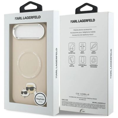 8. Etui Karl Lagerfeld Karl & Choupette Pins MagSafe do iPhone Air - beżowe
