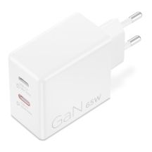 Ładowarka sieciowa Lenovo G0A6065WEU GaN 2x USB-C 65W biała