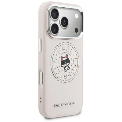 4. Etui Karl Lagerfeld Point & Choupette Sketch MagSafe na iPhone 17 Pro Max - różowe