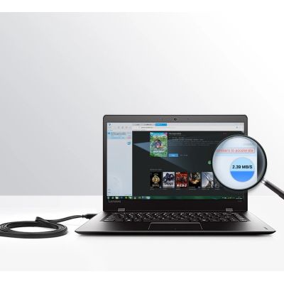 8. Ugreen kabel przewód internetowy sieciowy Ethernet patchcord RJ45 Cat 7 STP LAN 10Gbps 2m czarny (11269)