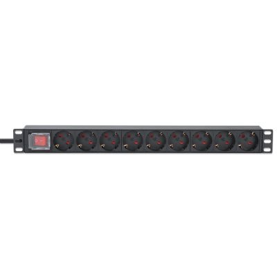 3. Intellinet 715133 rozdzielacz zasilania PDU 9 x gniazdo sieciowe 1U Czarny