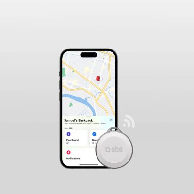 3. Lokalizator SBS Track My Circle wodoodporny IP65 kompatybilny z Apple Find My - biały