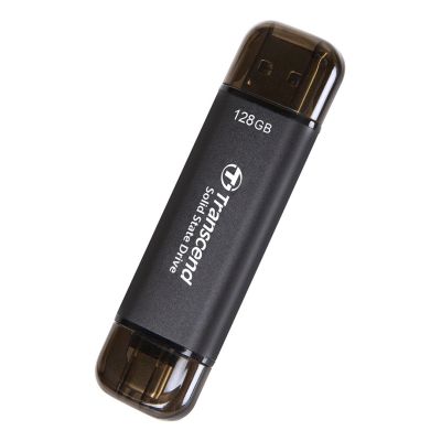 Transcend ESD310C Technologia Thunderbolt 128 GB USB Type-A / USB Type-C USB 3.2 Gen 2x2 Czarny