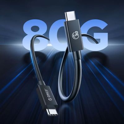 4. Kabel Orico USB4 Thunderbolt5 80Gbps 240W USB-C do USB-C 1m - czarny