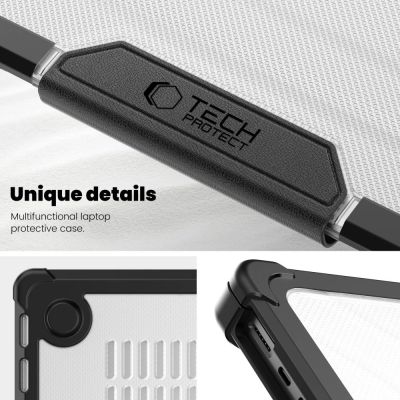 8. Etui Tech-Protect SmartShell Pro na Macbook Pro 14 M1 / M2 / M3 / M4 / M5 2021-2025 - czarno-przezroczyste