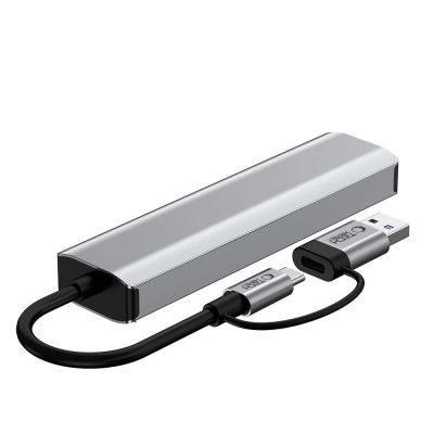 5. Adapter Tech-Protect HB03 HUB Adapter 5w1 USB-C + USB2.0 + USB3.0 + RJ45 - szary