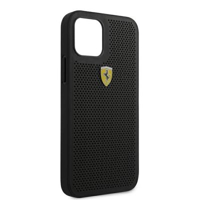 10. Etui Ferrari On Track Perforated na iPhone 12 Pro Max - czarne
