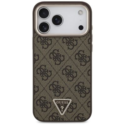 3. Etui Guess 4G Triangle Logo MagSafe na iPhone 17 Pro Max / 18 Pro Max - brązowe