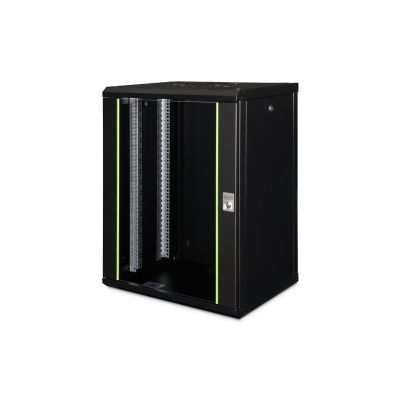 10. Digitus Szafa sieciowa wisząca Unique 19" 16U rack 600x450, drzwi szyba, czarny, niedzielona, złożona, 100kg